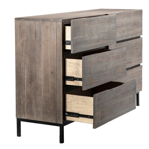 Belson Dark Grey Wash Finish and Black Base Dresser