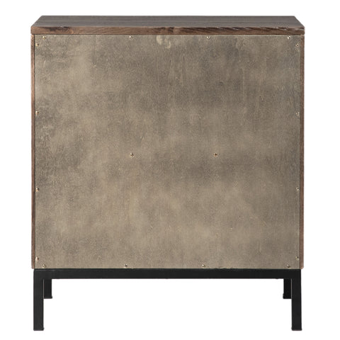 Belson Brown Wash Finish and Black Base Nightstand