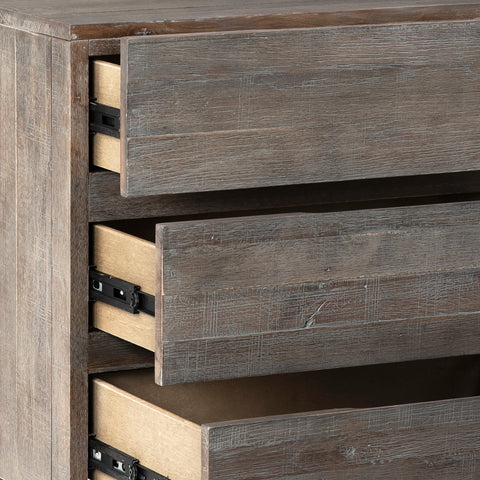 Belson Brown Wash Finish and Black Base Nightstand