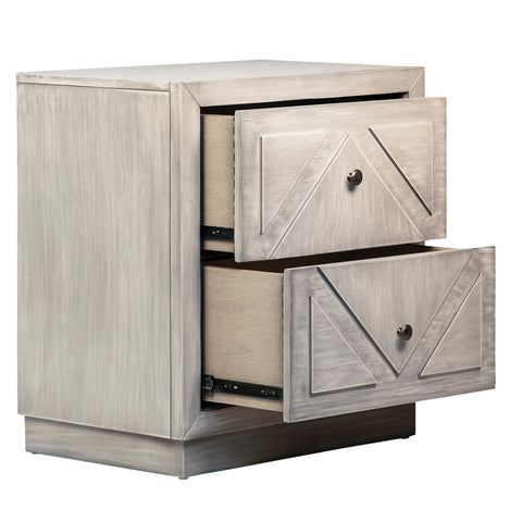 Balmer Light Grey Wash Finish Nightstand