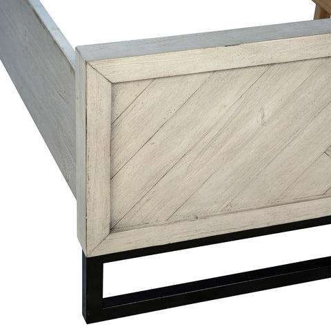 Marino Antique Light Grey Wash and Black Frame Bed