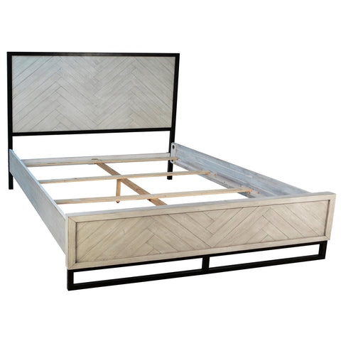 Marino Antique Light Grey Wash and Black Frame Bed