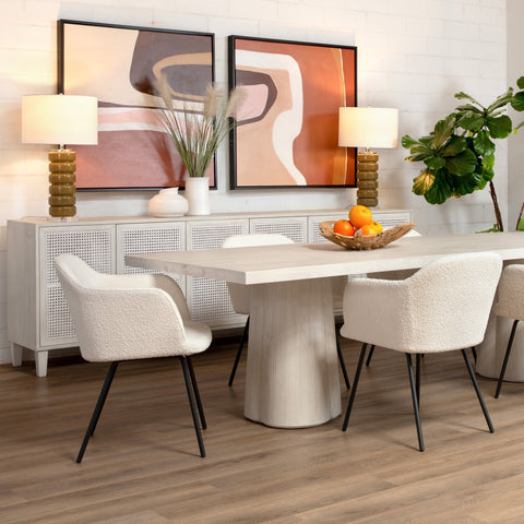 Arya Whitewash Finish Dining Table