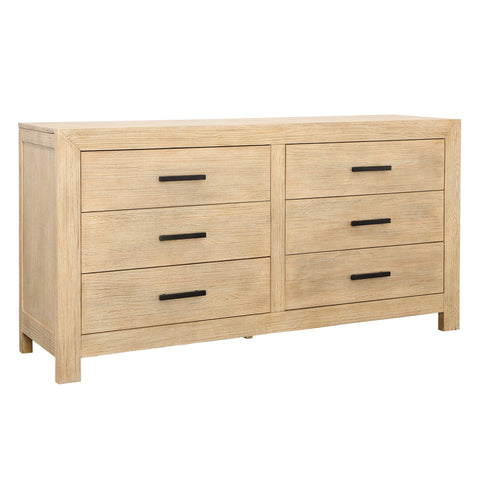 Emmalyn Light Warm Wash and Black Handles Dresser