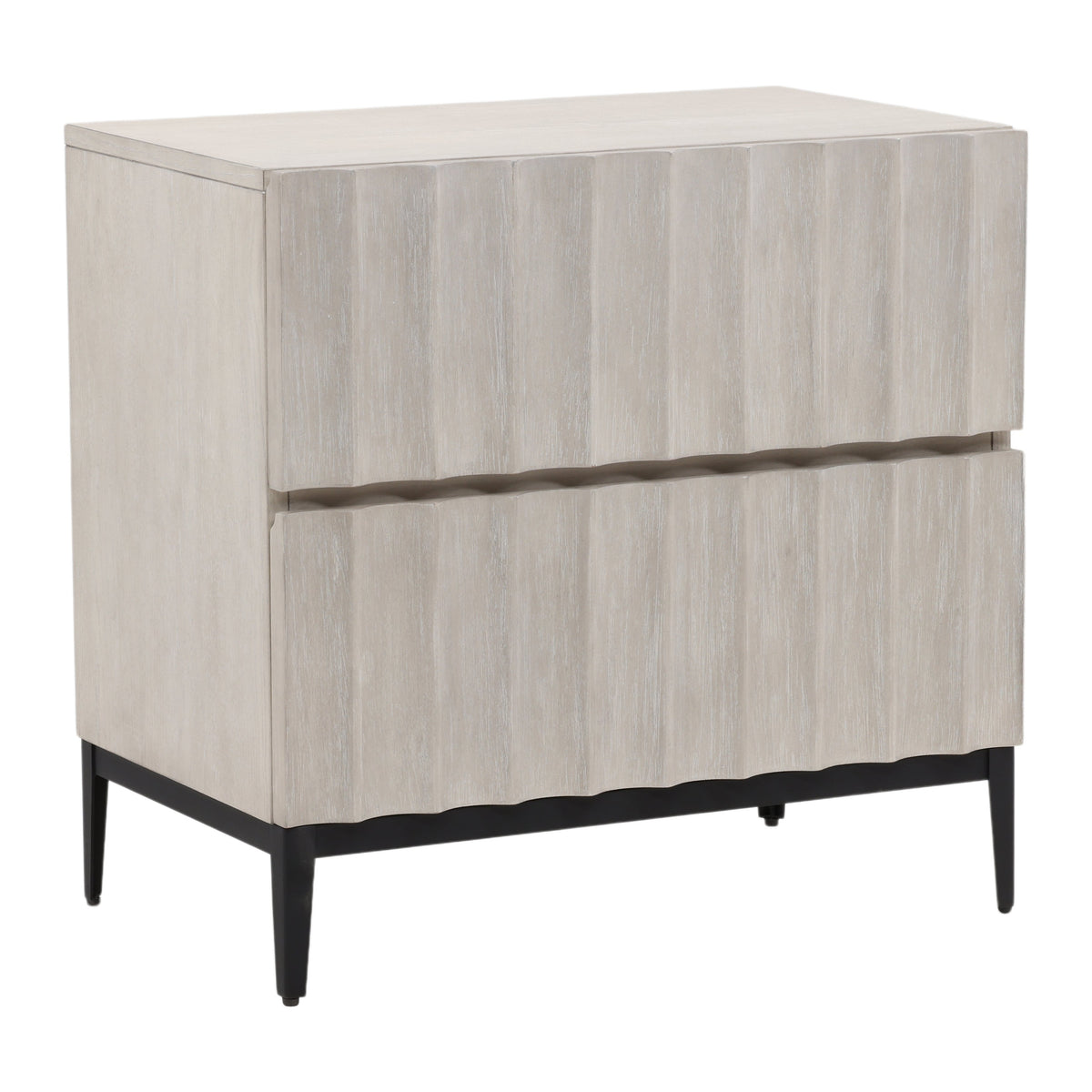 Silvia Light Grey and Black Nightstand