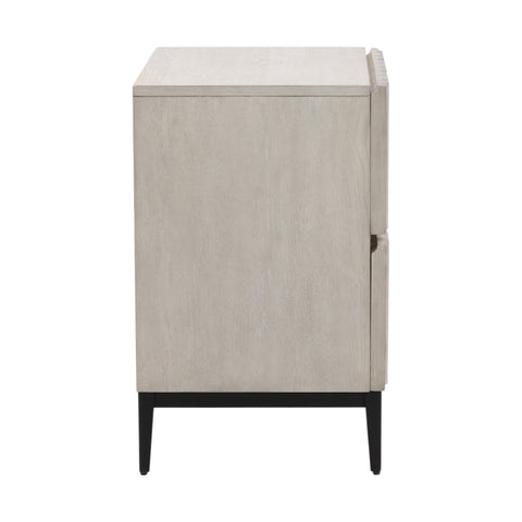 Silvia Light Grey and Black Nightstand