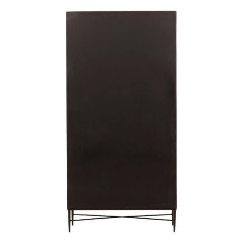 Zell Light Grey Wash Finish and Antique Iron Base Cabinet