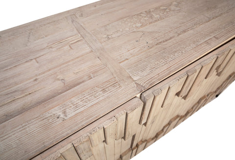 Mabini Light Warm Wash Finish and Black Iron Base Sideboard