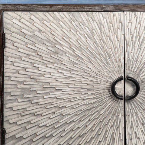 Webb Dark Ceruse Body and Light Grey Finish Doors Sideboard