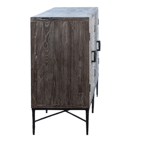 Webb Dark Ceruse Body and Light Grey Finish Doors Sideboard