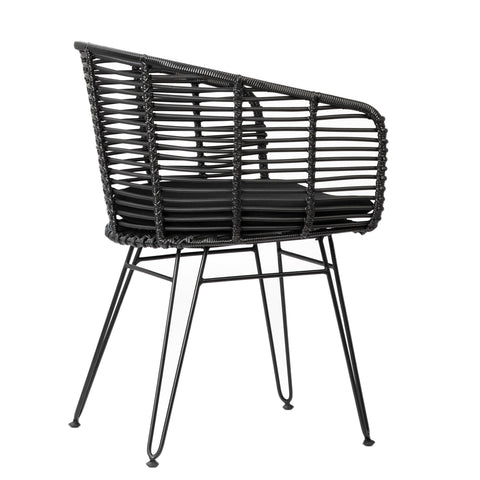 Ishani Black Finish Outdoor Dining Chair Set Of 2