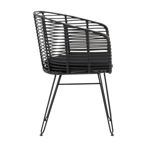 Ishani Black Finish Outdoor Dining Chair Set Of 2
