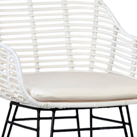 Niles White with Black Metal Legs Dining Chair Set Of 2