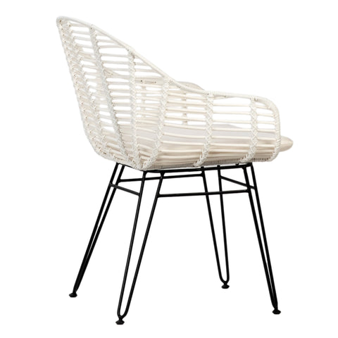Niles White with Black Metal Legs Dining Chair Set Of 2