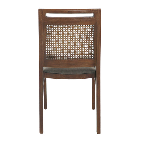 Brinda Medium Brown and Taupe Seat Dining Chair Set Of 2