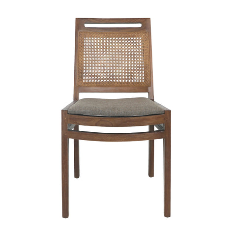 Brinda Medium Brown and Taupe Seat Dining Chair Set Of 2