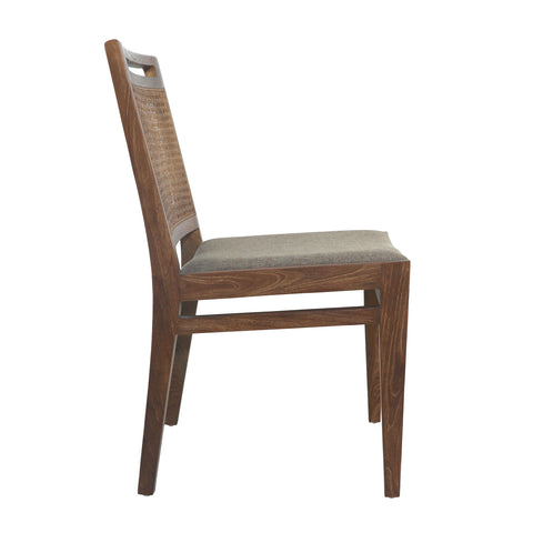 Brinda Medium Brown and Taupe Seat Dining Chair Set Of 2