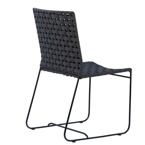 Forbes Black and Charcoal Finish Outdoor Dining Chair