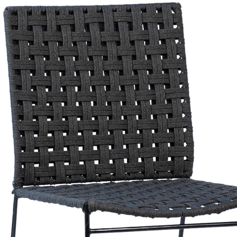 Forbes Black and Charcoal Finish Outdoor Dining Chair