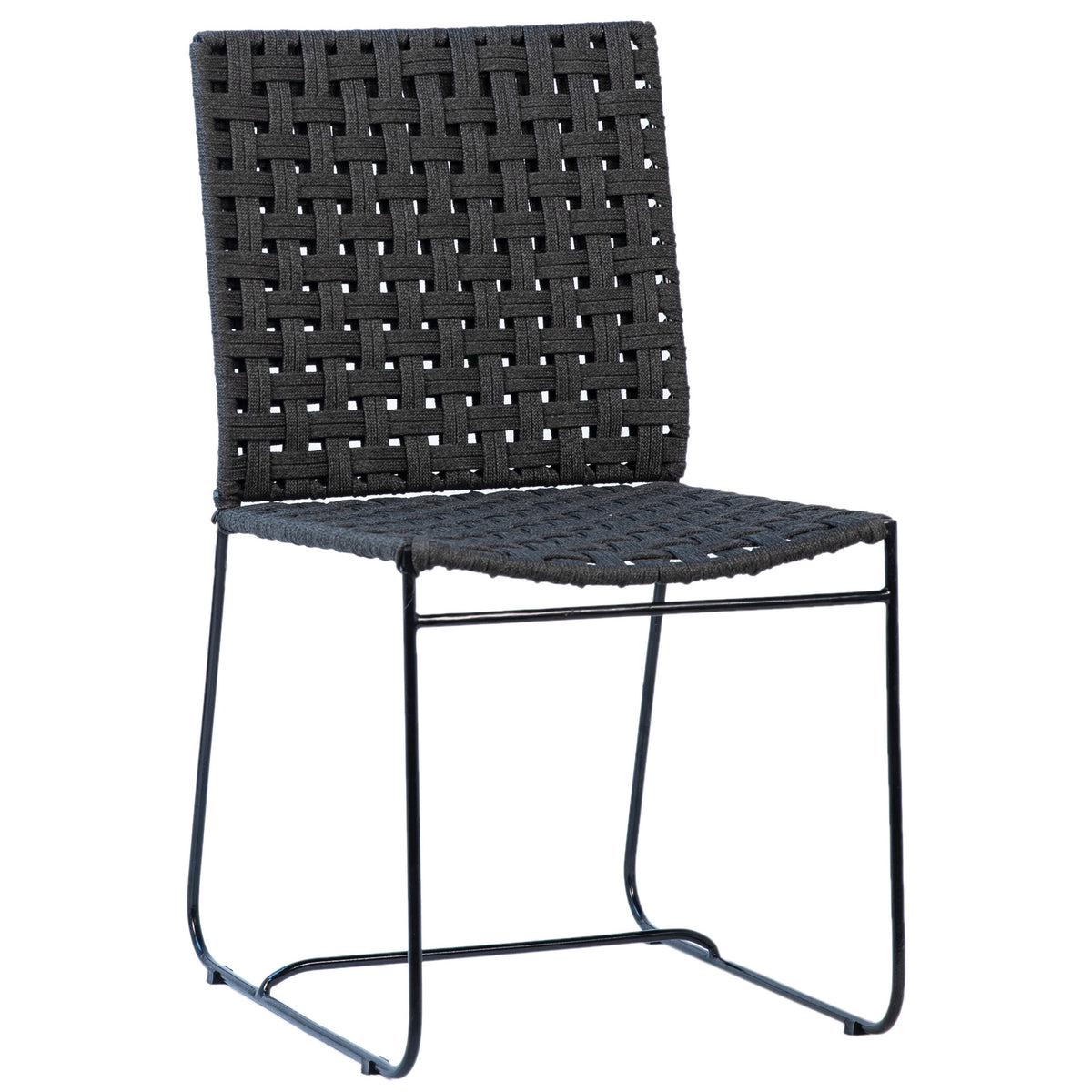 Forbes Black and Charcoal Finish Outdoor Dining Chair