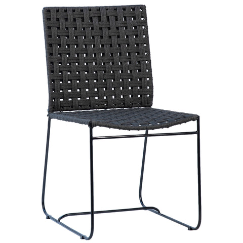 Forbes Black and Charcoal Finish Outdoor Dining Chair