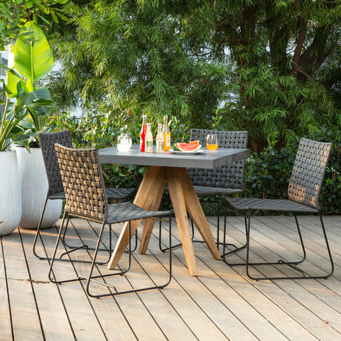 Forbes Black and Charcoal Finish Outdoor Dining Chair