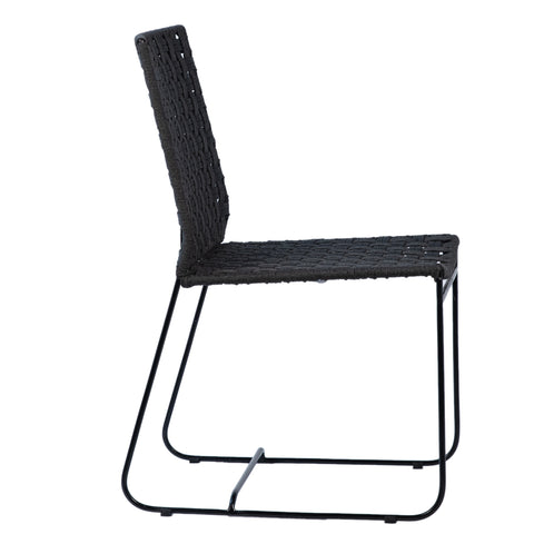 Forbes Black and Charcoal Finish Outdoor Dining Chair