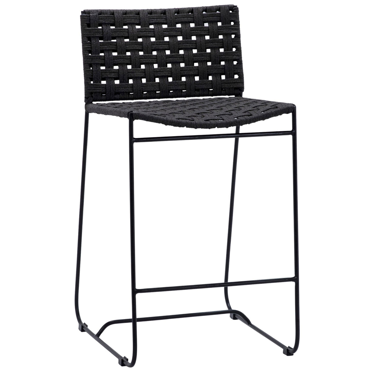 Forbes Black and Charcoal Finish Outdoor Counter Stool