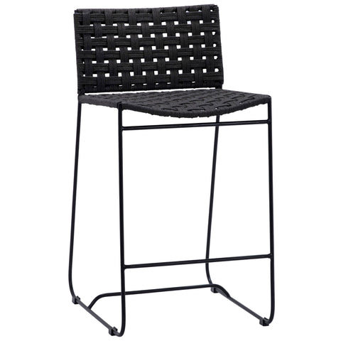 Forbes Black and Charcoal Finish Outdoor Counter Stool