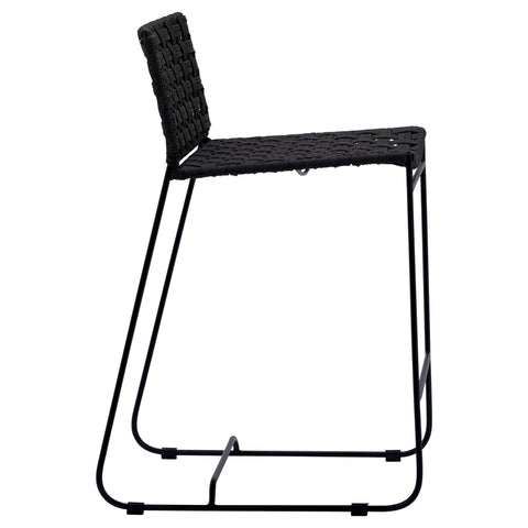 Forbes Black and Charcoal Finish Outdoor Counter Stool