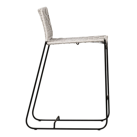Ezra Grey Rope with Black Powder Coated Frame Outdoor Counter Stool