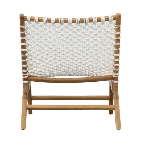 Mario Natural Wood Finish and White Rope Outdoor Occasional Chair
