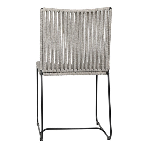 Abel Taupe Rope and Black Powder Coated Iron Outdoor Dining Chair