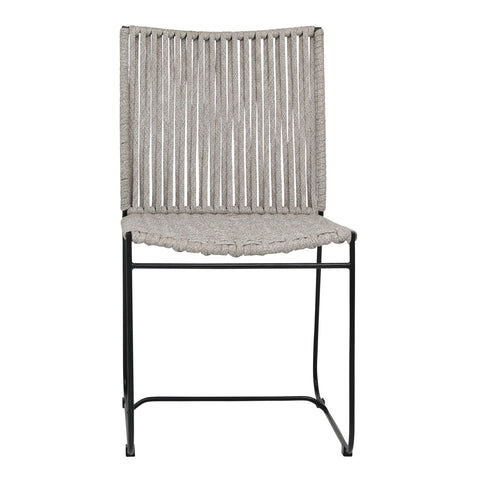 Abel Taupe Rope and Black Powder Coated Iron Outdoor Dining Chair