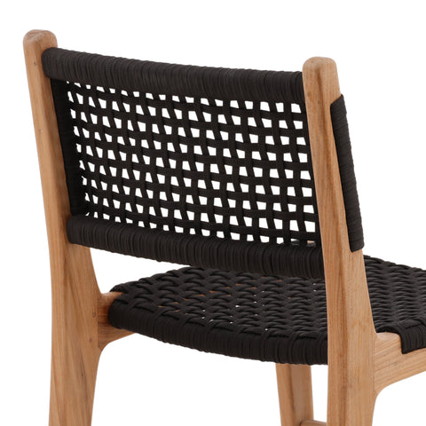 Albano Natural and Black Outdoor Dining Chair
