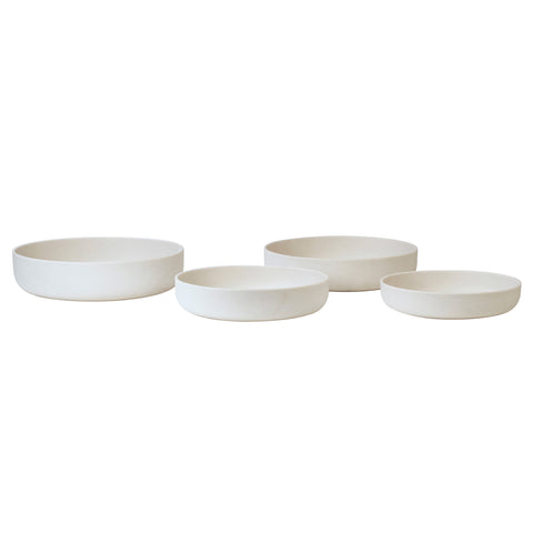 Faey Natural White Finish Pot Set Of 4