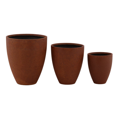 Kaelith Burnt Orange Planter Set Of 3