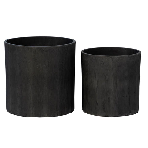 Volos Charcoal Finish Pot Set Of 2