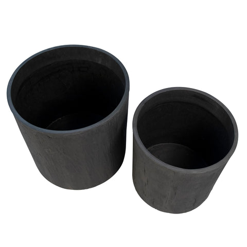 Volos Charcoal Finish Pot Set Of 2