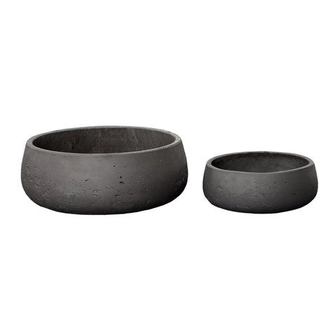Gregorio Dark Grey Finish Pot Set Of 2