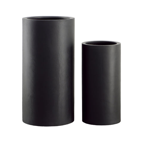 Valencio Black Finish Planter Set Of 2