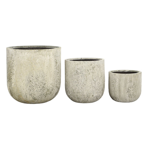 Thurman Light Grey Finsih Planter Set Of 3
