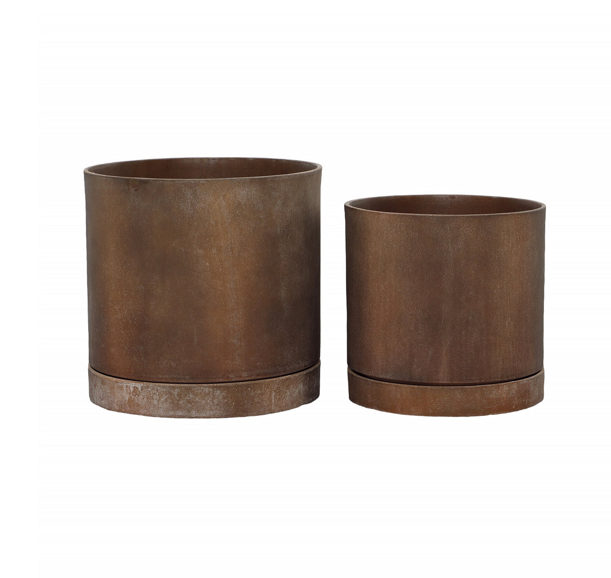 Arvin Antique Brown Finish Planter Set Of 2