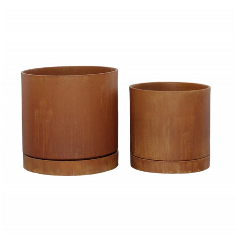 Yulia Rust Finish Planter Set Of 2