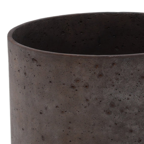 Elya Antique Brown Finish Planter Set Of 3