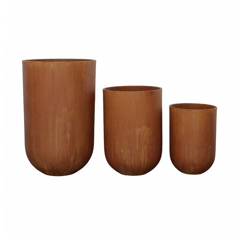 Ivara Rust Finish Planter Set Of 3