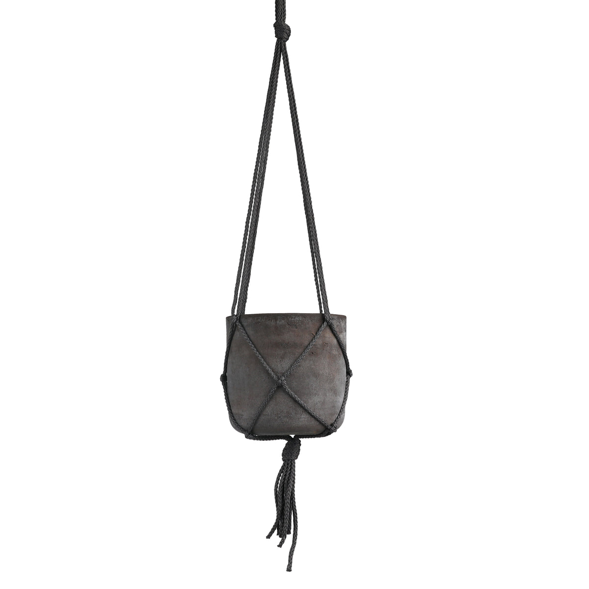 Jolande Antique Brown and Grey Rope Hanging Planter