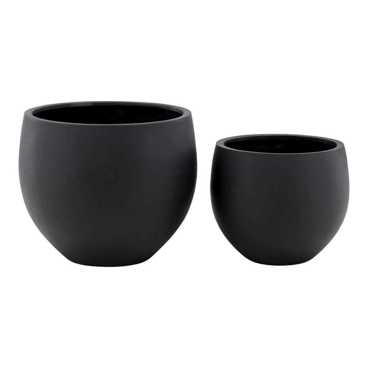 Ubaldo Black Planter Set Of 2