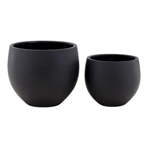 Ubaldo Black Planter Set Of 2