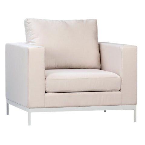 Blaydon White Sand Finish and White Base Outdoor Occasional Chair